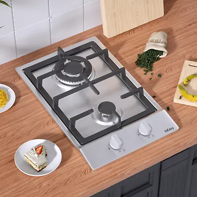 12 Inch Gas Cooktop Stainless Steel 2 Burners Stove Top Dual Fuel Gas Hob NG/LPG • $97.59