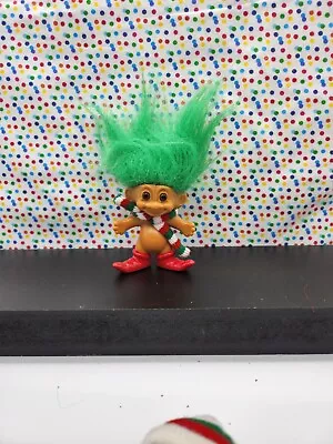 Russ Merry Little Trolls Russ 3  Christmas ELF Troll Santa's Elf Green Hair 1C • $9