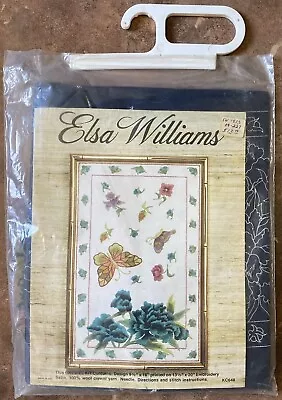 Vintage Elsa Williams Crewel Embroidery Kit Butterflies Flowers KC648 • $39.99