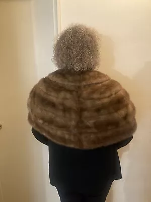 GORGEOUS Mink Fur Stole Winter Wrap Shawl Cape Piece!  No Flaws! • $79.99