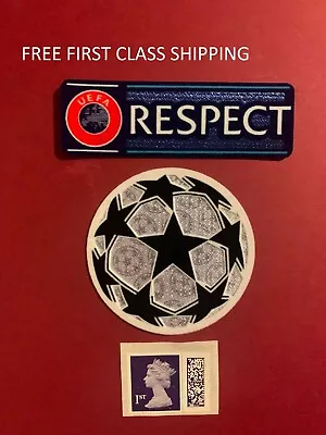 Champions League Starball & RESPECT Sleeve Badges Patches 2012-2021 UK STOCK • £5.49