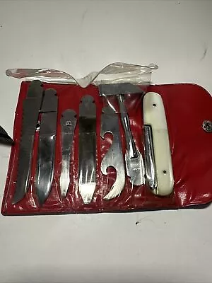 JAPAN Vintage Pocket Knife Tool Kit Interchangeable With Snap Pouch • $30