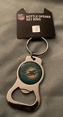 Miami Dolphins Bottle Opener Key Ring Keychain New NIP • $5.95