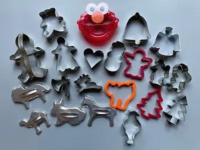 Assorted Lot Of Used Cookie Cutters - Elmo Christmas Halloween Etc. • $8