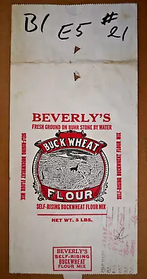 Vintage Sack Paper Bag - REED CREEK BEVERLY'S BUCKWHEAT FLOUR WYTHEVILLE VA 00 • $15