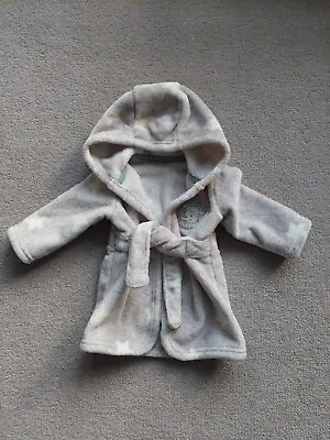 Brand New George Disney Baby Grey And White Stars Robe / Dressing Gown 0-3 Mths • £3.50