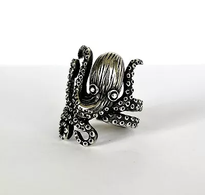 925 Sterling Silver Octopus Ring Ladies  / Nature Marine / Superb Quality 9 • £59