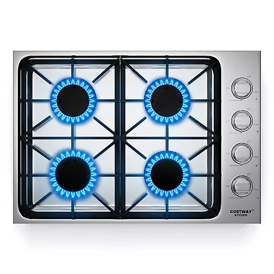 30  Gas Cooktop W/ 4 Sealed Burners ABS Knobs Cast Iron Grates Easy Cleaning • $299.99