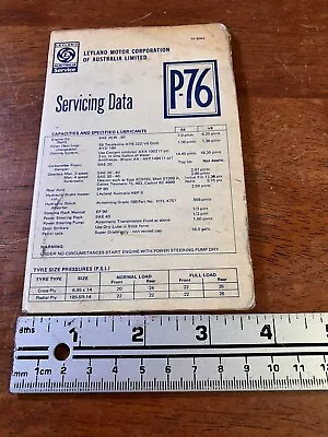 Leyland Motor Corporation Of Australia P76 Servicing Data Pocket Card Workshop • $39