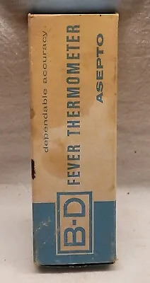 VINTAGE BOX ONLY For ASEPTO B-D CERTIFIED FEVER THERMOMETER BOX ONLY • $14.99