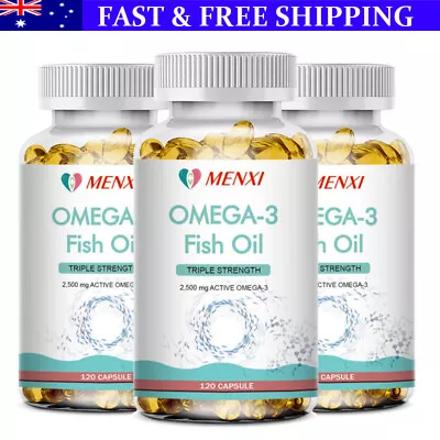 3Packs Omega 3 Fish Oil Capsules Triple Strength 2500 Mg EPA & DHA Joint Support • $46.99