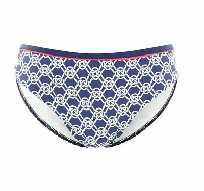 Brand New Ex Panache Cleo Lucille Classic Bikini Pant Size 10 Sailors Knot Navy • £6.99