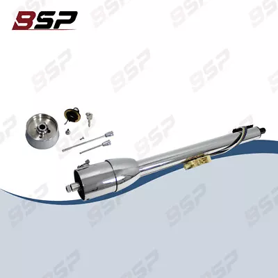 30  Floor Shift Tilt Steering Column W/ Ignition Keys & Steering Wheel Adapter • $172.19