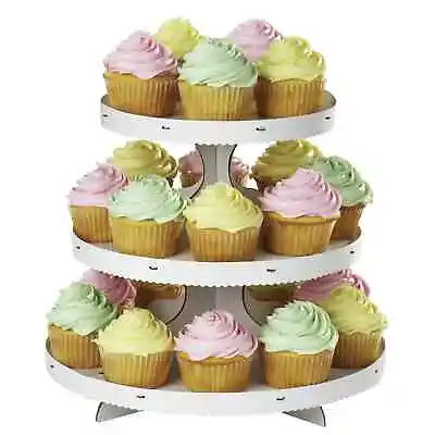 NEW 3-Tier Cupcake Stand Round White Cake Dessert Pastry Display Tower Holder • $7.49