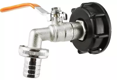 Ibc Tank Adapter S60x6 60mm Coarse Thread + Lever Tap & 3/4  Hose Tail Outlet • £12.49