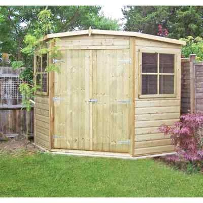7x7 Corner House Shed Summerhouse Garden Room Office Heavy Duty Tanalised 16mm • £1200