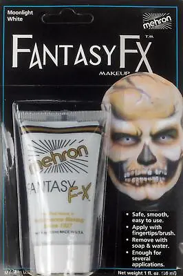 Mehron Skull Fantasy FX Tube Water Based 1oz Cream Makeup Moonlight White • $9.04