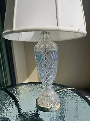 Vintage French Style 24% Lead Cut Crystal Bohemian Table Lamp Mid 20th Century • $49