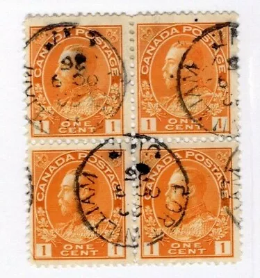 $5.17 • Buy Admiral Block 4 Stamps Canada 105 Used FORT WILLIAM KGV CDS SON King George V