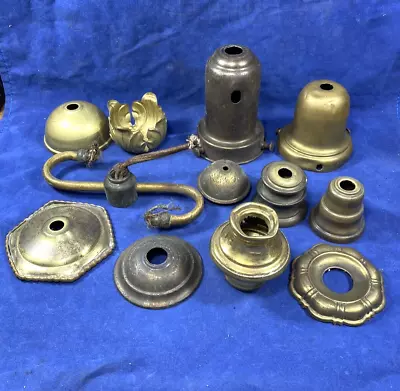 Antique & Vintage Brass Lamp Parts Restoration Lighting Lot RePurpose Pieces • $47