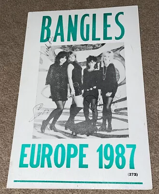 RARE SIGNED 3X The Bangles Europe 1987 Poster Susanna Hoffs Vicki Debbi Peterson • $224.99