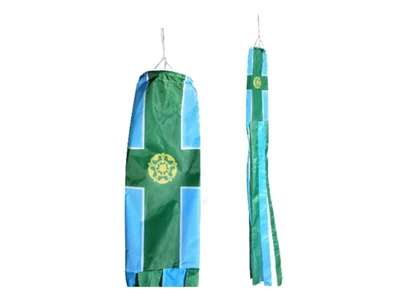 £7.99 • Buy Derbyshire Flag Windsock 5FT 150cm - Banner For Telescopic Pole