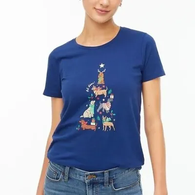 NWT J. Crew Factory Holiday Dog And Tree Graphic Collector's Tee M • $30
