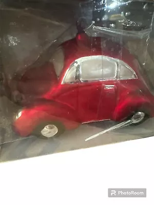 Vintage Large Dept. 56 Mercury Glass VW Bug  Red Christmas Ornament 77534 • $15
