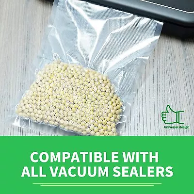 100/200 Embossed Vacuum Sealer Bags Vaccum Food Saver Storage 190 Micron  • £9.99