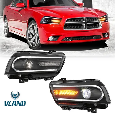 Front DRL Dual Beam LED Headlights For Dodge Charger Halogen Model 2011-2014 • $299.99