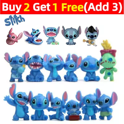 12Pcs Lilo And Stitch Model Pack Action Figure Cake Topper Doll Kid Gift • £5.90