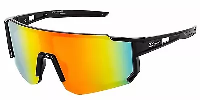 Oversized One Piece Blade Sports Shield Baseball Cycling Sunglasses Mirror XF15 • $10.95