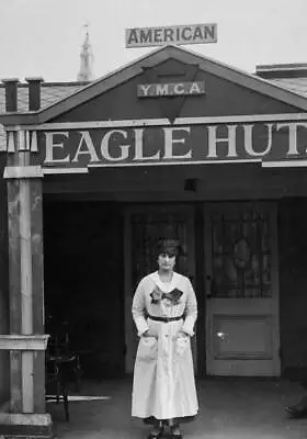 Ymca 1910 A Young Mens Christian Association Worker Outside The Hut Old Photo • $9