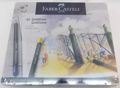 Faber-Castell Creative Studio Quality Goldfaber 48 Colored Pencils W/Tin • $22.45