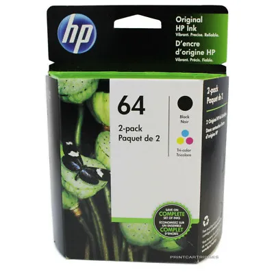 HP 64 Ink Cartridge Combo HP 64 Black HP 64 Color New Genuine • $42.99