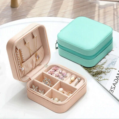 $8.35 • Buy Portable Jewellery Box Organizer Travel Leather Ornaments Jewelry Case Storage