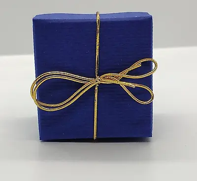 £6.99 • Buy Navy Gold Ribbon Gift Box Earrings Charms Small Present Gift Jewellery 4 Boxes