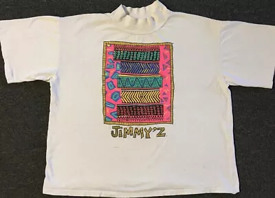 Vtg 80s Jimmy Z Faded Boxy Crop Abstract Shirt Surf Skate Grunge Vaporwave OP TC • $69.95