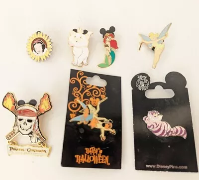 £43.80 • Buy 7 Disney Pin Trading Tinkerbell Halloween Cheshire Cat Hidden Mickey Snow White