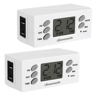 DEWENWILS 2 Pack Light Timer Digital Programmable Plug-in Lamp Timer Switch • $17.99