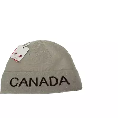 BNWT Lululemon Team Canada Winter Olympic Wool Reversible Beanie Toque Creme • £53.08