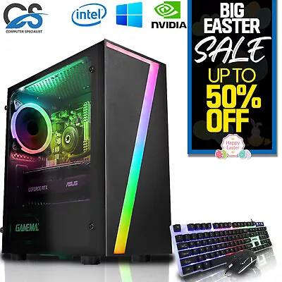 Gaming PC Desktop I7 I5 I3 2TB +1TB SSD 32GB RAM NVIDIA RTX  4060 Windows10 WiFi • £359.99