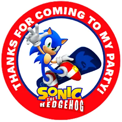 £3.95 • Buy 24 LARGE Personalised SONIC THE HEDGEHOG Party Bag Stickers 60mm