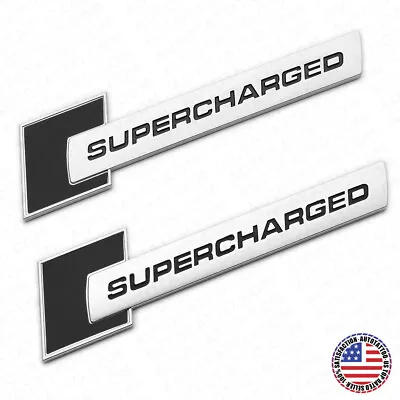 Audi Black Supercharged Side Fender Marker Logo Emblem Badge Decorate OEM Sport • $21.99