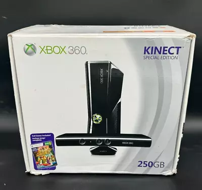 Microsoft Xbox 360 Kinect Special Edition Bundle 250GB Black Console CIB Tested • $79.99