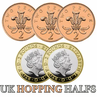 £54.99 • Buy £2-2p Hopping Half Trick Hopping Halves Easy Coin Magic RARE VERSION Hand Made