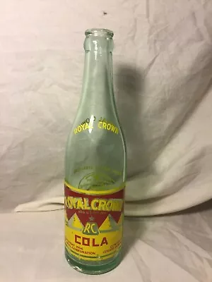  Vintage Royal Crown  RC  Cola 12 Oz NEHI Corp.Copyright 1936 Newark N.J. S • $8.99