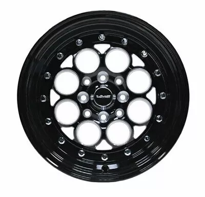 VMS Racing Revolver Black Lip Chrome Rivets Drag Rim Wheel 15x8 4X100 +20 Offset • $199.95