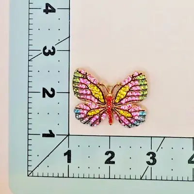 Butterfly Rhinestone Brooch Pin Costume Fashion Jewelry • $10.39