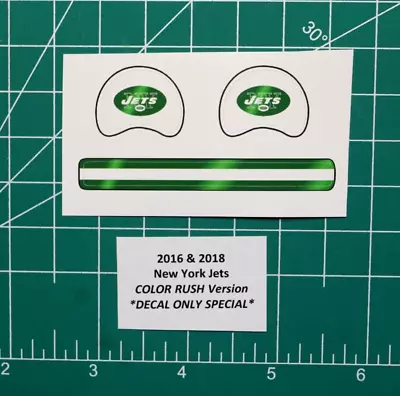 2016 - 2018 Color Rush NY Jets DIECUT Football Gumball Helmets *DECAL SHEET ONLY • $2